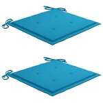 vidaXL Chaises de jardin avec table à thé et coussins Acacia solide