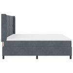 Lit Box Spring vidaXL avec Matelas Gris Foncé 200x200 cm Velours