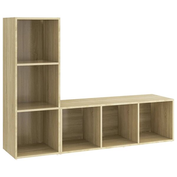 vidaXL Meubles TV 2 Pièces Chêne sonoma 107x35x37 cm Bois d'ingénierie