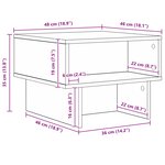 vidaXL Table basse Gris Sonoma 48 x 46 x 35 cm Bois d'ingénierie