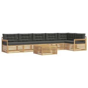 vidaXL Ensemble de canapés d'extérieur 7 Pièces Blanc et anthracite