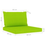 vidaXL Salon de jardin 3 Pièces avec coussins vert brillant