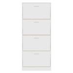 vidaXL Armoire à chaussures Blanc 63x24x147 cm Bois d'ingénierie