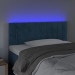 vidaXL Tête de lit à LED Bleu foncé 100x5x78/88 cm Velours