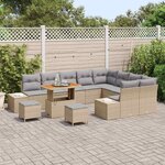 vidaXL Ensemble de canapé de jardin 12 Pièces Beige Poly rotin