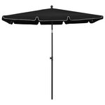 vidaXL Parasol de jardin avec mât 210x140 cm Noir