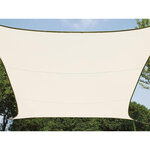 Perel Voile d'ombrage  hydrofuge  2 x 3 m  160 g/m²  polyester  rectangulaire  crème