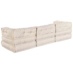 vidaXL Canapé modulaire 3 Pièces Crème tissu