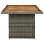 vidaXL Table de jardin Marron Résine tressée et bois d'acacia massif