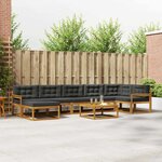vidaXL Ensemble de canapés d'extérieur 8 Pièces Naturel et Anthracite