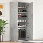 vidaXL Cabinet à chaussures Gris 80 x 39 x 180 cm Bois d'ingénierie
