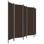 vidaXL Cloison de séparation 5 panneaux Marron 250x180 cm