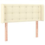 vidaXL Tête de lit avec oreilles Crème 103x16x78/88 cm Similicuir
