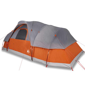 vidaXL Tente à dôme 11 personnes gris et orange imperméable