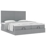 VidaXL Cadre de lit ottoman et matelas gris clair 180x200cm tissu