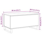 vidaXL Table Basse Chêne Noir 90x44 5x45 cm Bois d'ingénierie