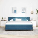 vidaXL Lit à ressorts avec matelas Bleu foncé 200 x 180 cm Polyester