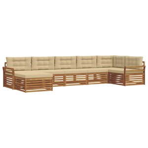 vidaXL Ensemble de canapés d'extérieur 7 Pièces Naturel et Beige