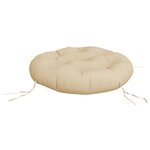 vidaXL Coussin rond beige Ø 60 x11 cm tissu oxford