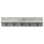 vidaXL Porte-manteau mural avec étagère Montage mural Gris béton 80 x 10.5 x 18 cm