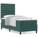 vidaXL Lit à ressorts avec matelas Vert foncé 80 x 200 cm Velours