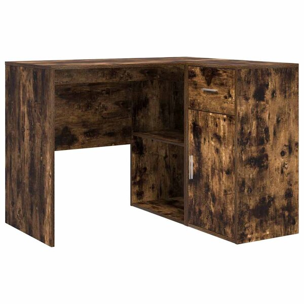 vidaXL Bureau d'angle Chêne fumé 102 x 50 x 75 cm Bois d'ingénierie