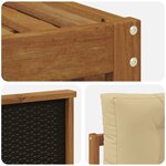 vidaXL Ensemble de canapés d'extérieur 5 Pièces Naturel et Beige