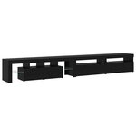 Meubles TV vidaXL 3 Pièces avec éclairage LED en chêne noir en bois d'ingénierie