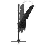vidaXL Parasol de jardin à 4 niveaux avec mât en aluminium noir