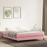 vidaXL Sommier à lattes de lit sans matelas rose 180x220 cm velours