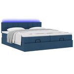 VidaXL Cadre de lit ottoman avec matelas bleu 160x200 cm tissu