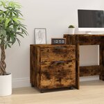 vidaXL Classeur mobile avec roues Chêne fumé 45x38x54 cm Bois