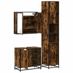 vidaXL Ensemble de meubles de salle de bain 3 Pièces Chêne fumé