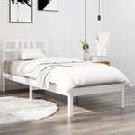 vidaXL Cadre de lit Blanc Bois massif 90x200 cm