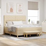 vidaXL Lit à ressorts avec matelas Crème 180 x 200 cm tissu