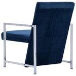vidaXL Fauteuil avec pieds chromés Bleu Velours
