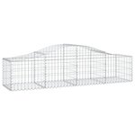 vidaXL Paniers à gabions arqués 4 Pièces 200x50x40/60 cm fer galvanisé