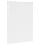 vidaXL Store de Fenêtre avec des rideaux Blanc Aluminium