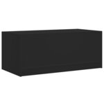 vidaXL Table basse avec portes en verre noir 102x50x42 cm