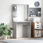 vidaXL Bureau gris béton Bois d'ingénierie Moyen Bureau d'ordinateur