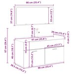 vidaXL Ensemble de meubles salle de bain 3 Pièces bois d'ingénierie