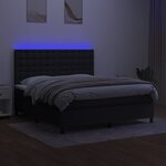 vidaXL Sommier à lattes de lit et matelas et LED Noir 160x200 cm Tissu