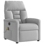 vidaXL Fauteuil de massage inclinable électrique gris nuage tissu