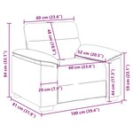 vidaXL Fauteuil noir 60 cm tissu