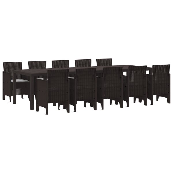 vidaXL Ensemble de salle à manger pour jardin avec coussin 11 Pièces
