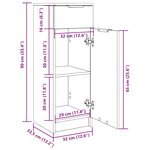 vidaXL Armoire de salle de bain Chêne sonoma 32x34x90 cm