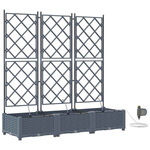 vidaXL Pots de jardin Gris clair 120 x 40 x 126 cm Acier