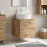 vidaXL Vanité de lavabo mural Chêne artisanal 49 5 x 44 5 x 65 cm