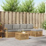 vidaXL Ensemble de canapés d'extérieur 6 Pièces Blanc et gris clair