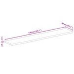 vidaXL Dessus de table 140x40x2 5cm bord vif bois massif manguier brut